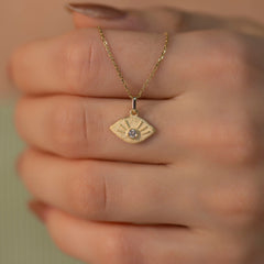 14K Gold Diamond Eye Charm Necklace – Relic
