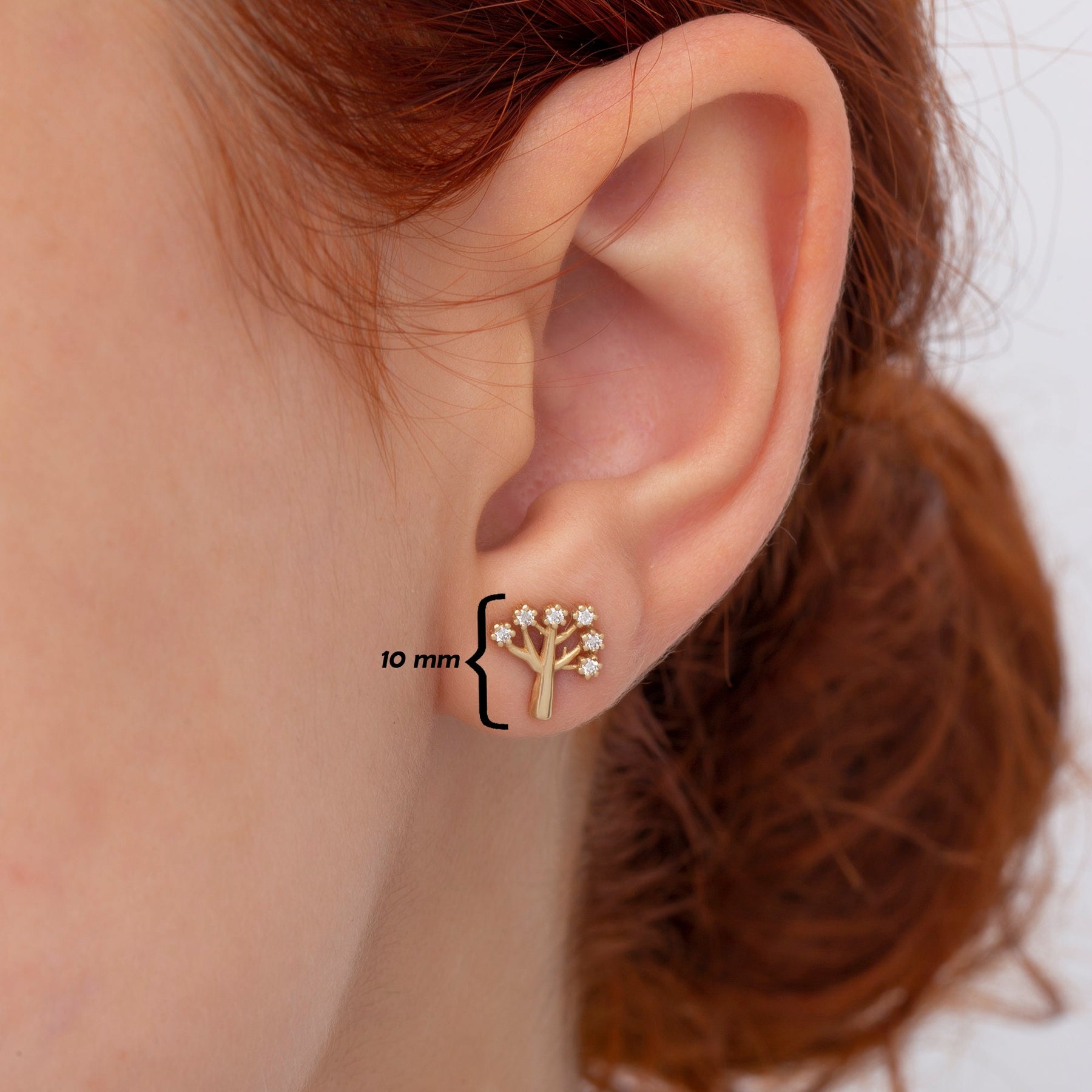 14K Gold Diamond Tree Stud Earrings – Arbor