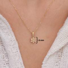 14K Gold Diamond Swirl Flower Necklace – Serpenta