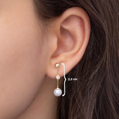 14K Gold Diamond Pearl Earrings — Serene