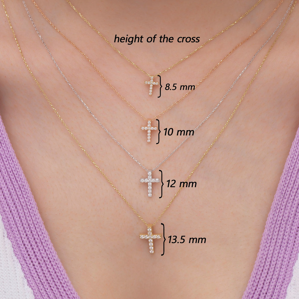 14K Gold Diamond Cross Necklace – Veyra