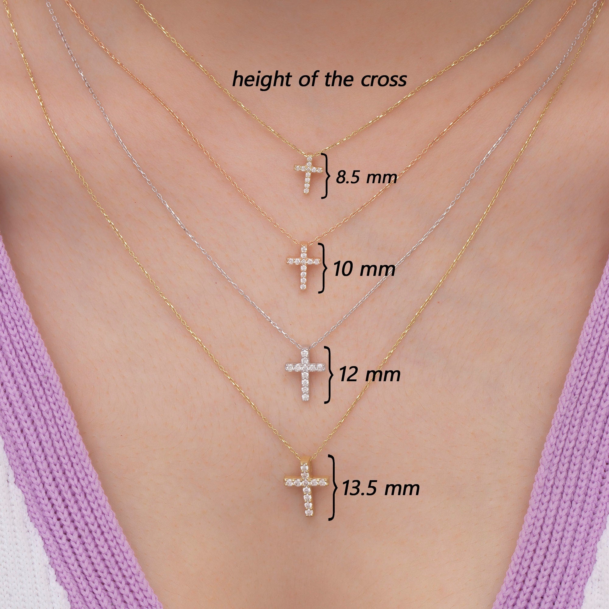 14K Gold Diamond Cross Necklace – Veyra