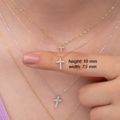 14K Gold Diamond Cross Necklace – Veyra