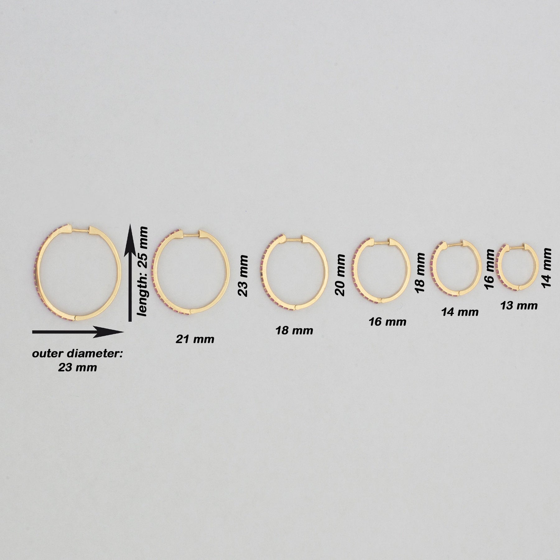 14 Ayar Altın Pembe Safir Halka Küpe – Rosara 