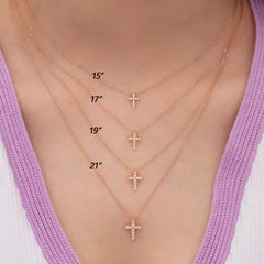 14K Gold Diamond Cross Necklace – Veyra