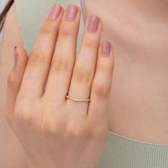 14K Gold Twisted Diamond Stacking Ring — Twyra