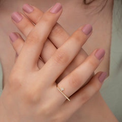 14K Gold Diamond Star Accent Ring — Asterine