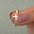 14K Gold Diamond Cross Ring — Elthara