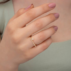 14K Gold Diamond Star Accent Ring — Asterine