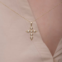 14K Gold Diamond Cross Necklace – Serian