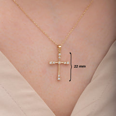 14K Gold Diamond Cross Necklace – Selvian