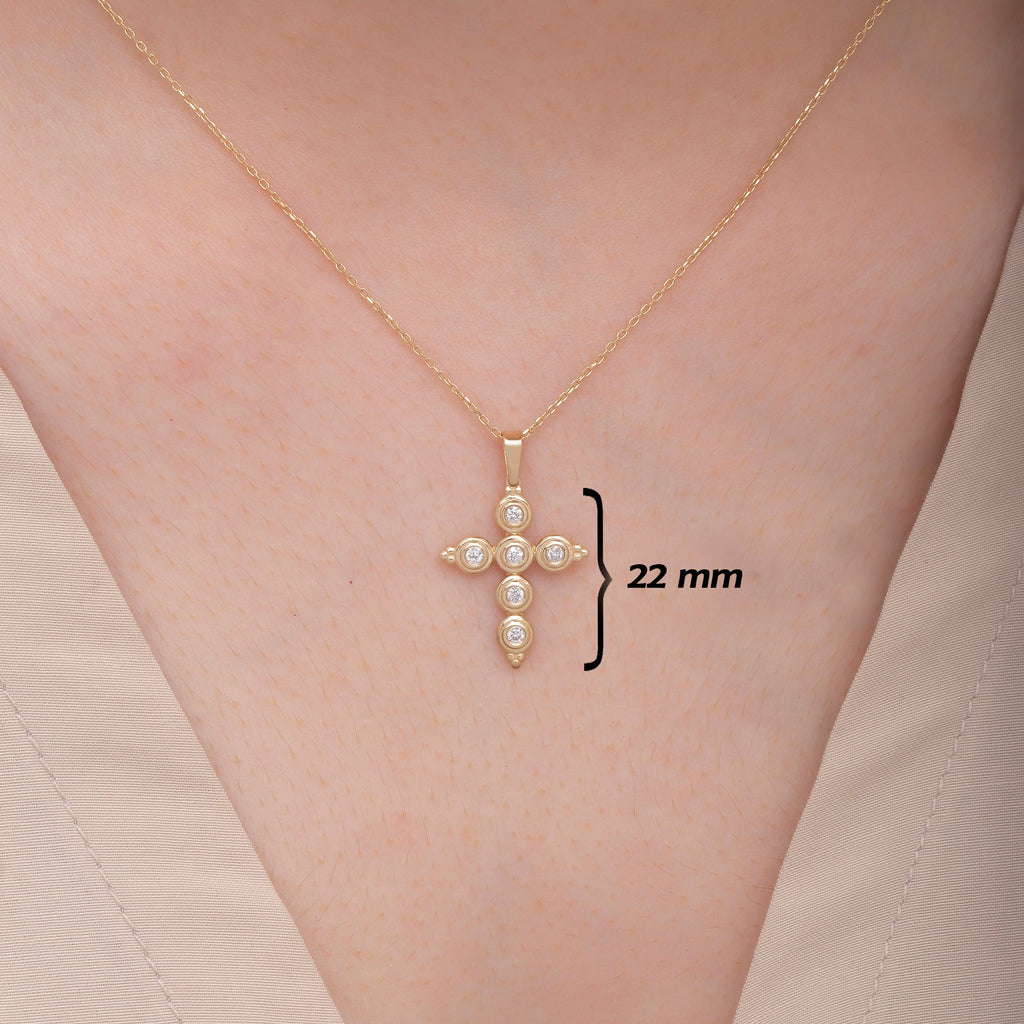 14K Gold Diamond Cross Necklace – Serian