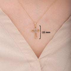 14K Gold Diamond Cross Necklace – Alvion