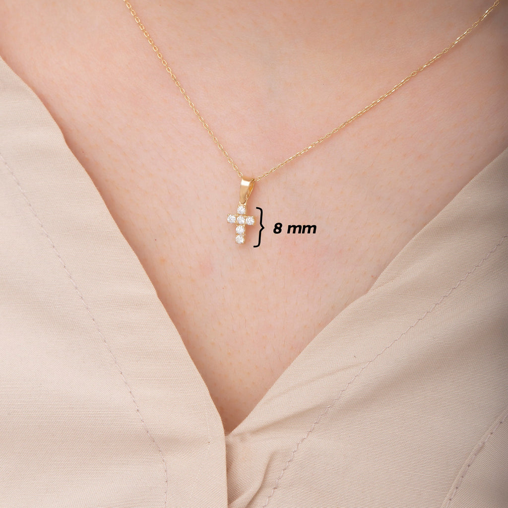 14K Gold Diamond Cross Necklace – Caedyn