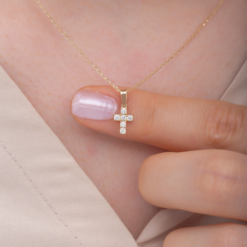 14K Gold Diamond Cross Necklace – Caedyn
