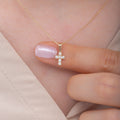 14K Gold Diamond Cross Necklace – Caedyn
