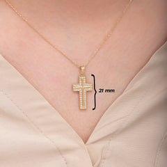 14K Gold Diamond Cross Necklace – Arvian
