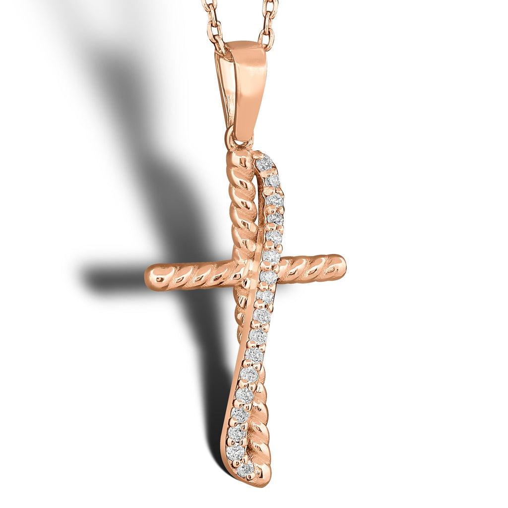 14K Gold Diamond Cross Necklace – Selora