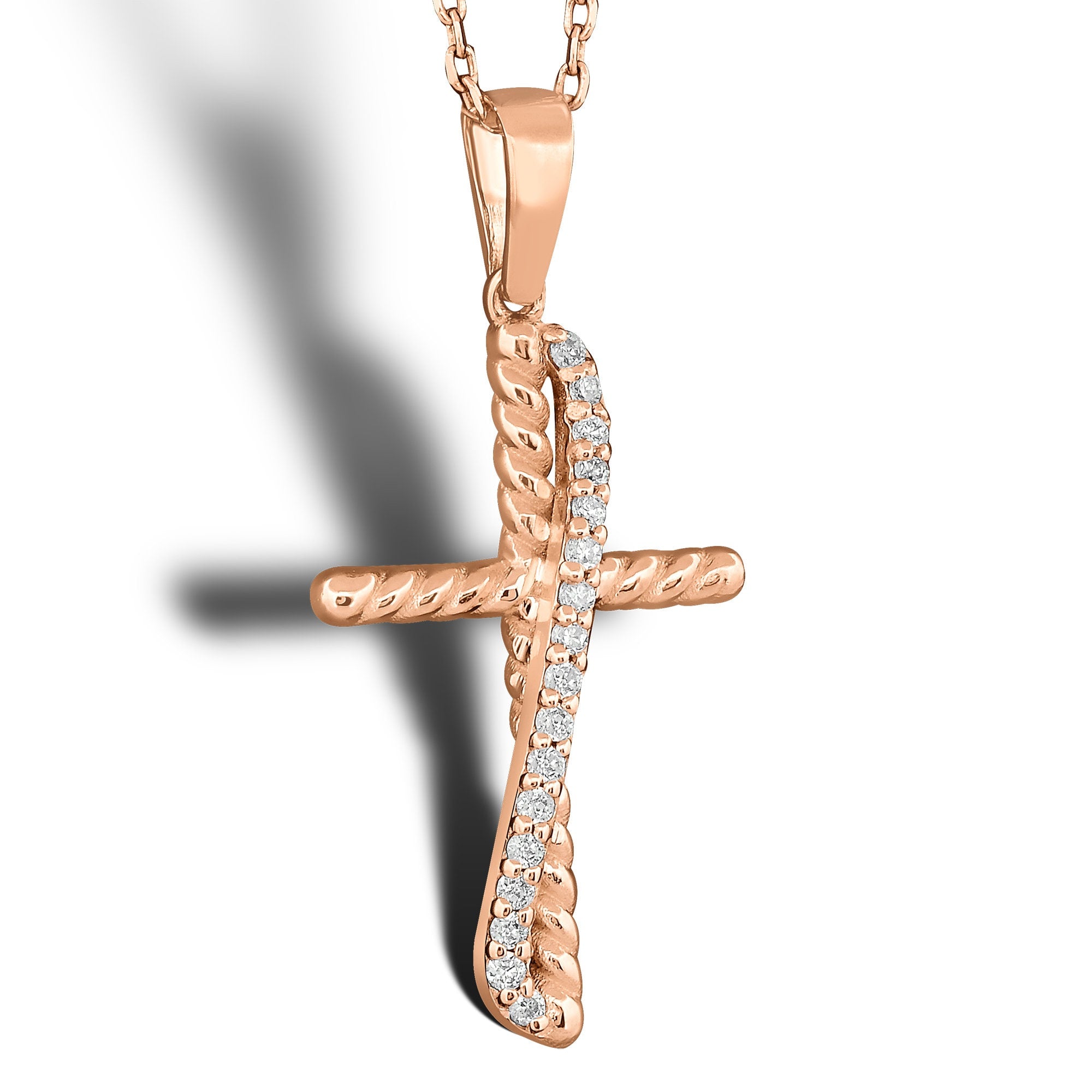 14K Gold Diamond Cross Necklace – Selora