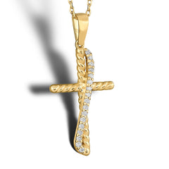 14K Gold Diamond Cross Necklace – Selora