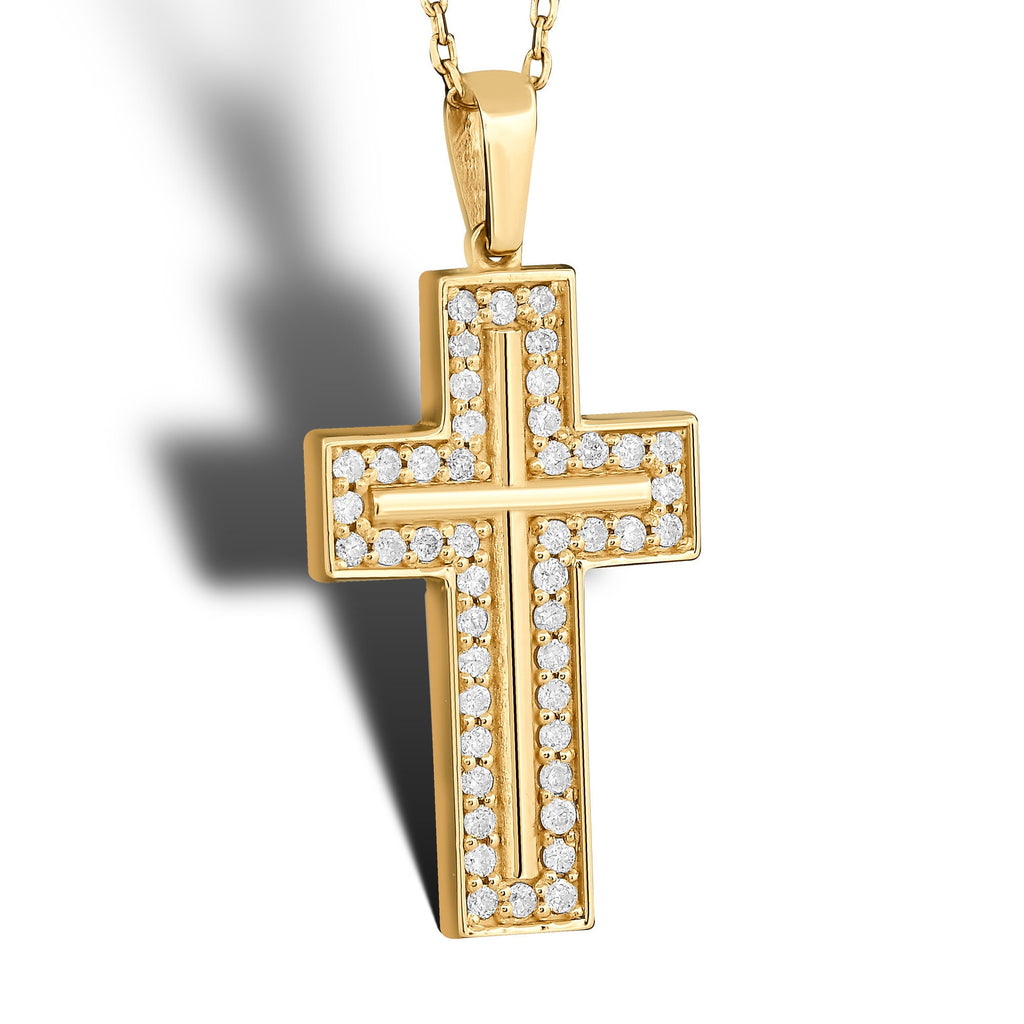14K Gold Diamond Cross Necklace – Arvian