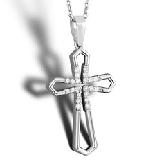 14K Gold Diamond Cross Necklace – Alvion