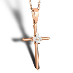 14K Gold Diamond Cross Necklace – Evelora