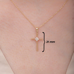 14K Gold Diamond Cross Necklace – Evelora