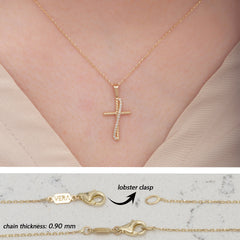 14K Gold Diamond Cross Necklace – Selora