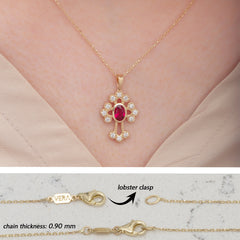 14K Gold Ruby & Diamond Cross Necklace – Ruviel
