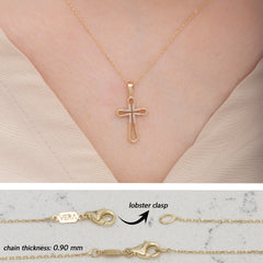 14K Gold Diamond Cross Necklace – Alvion