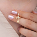 14K Gold Diamond Cross Necklace – Mirane