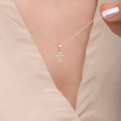 14K Gold Diamond Cross Necklace – Caedyn