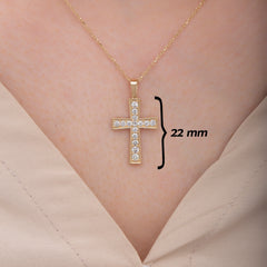 14K Gold Diamond Cross Necklace – Ovelis