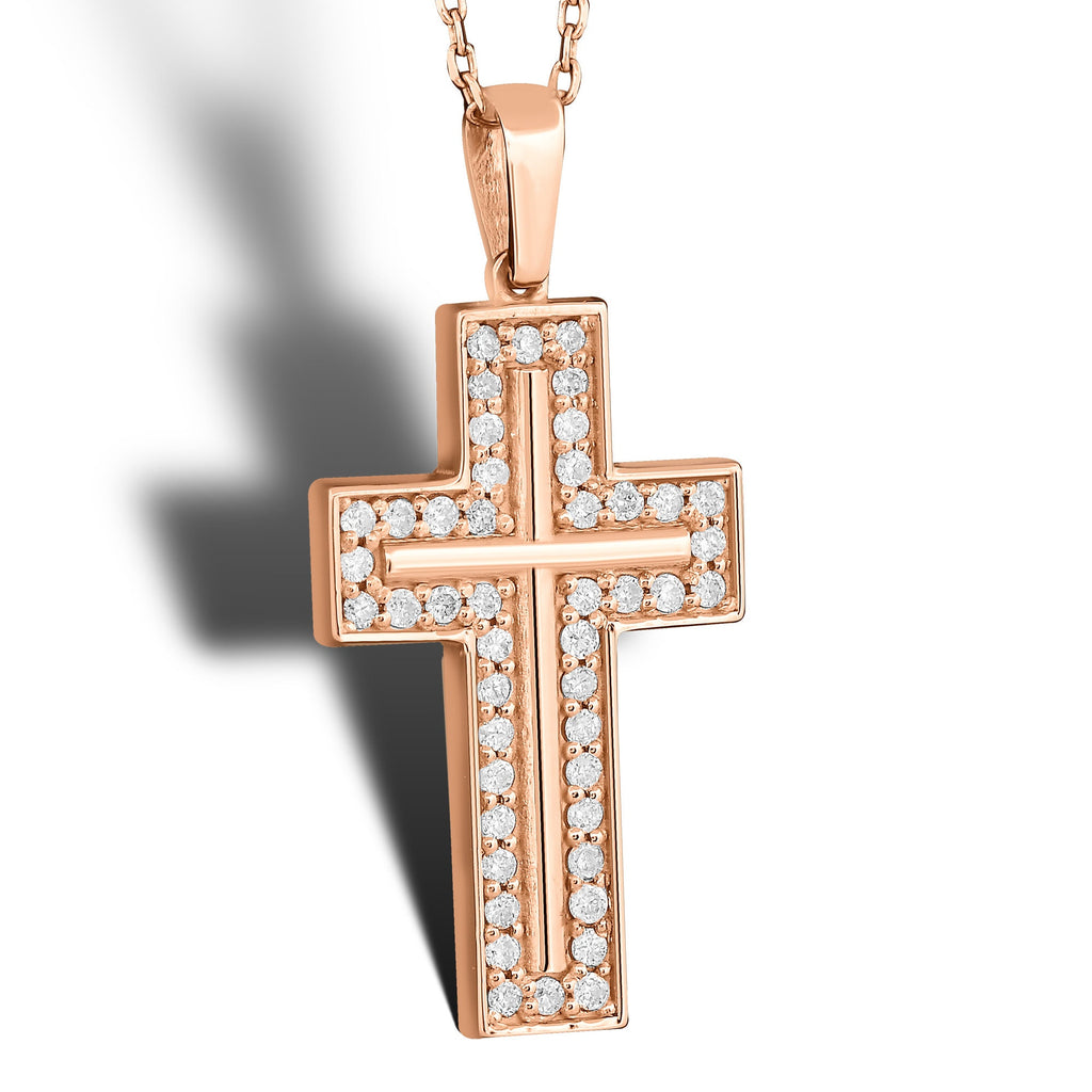 14K Gold Diamond Cross Necklace – Arvian
