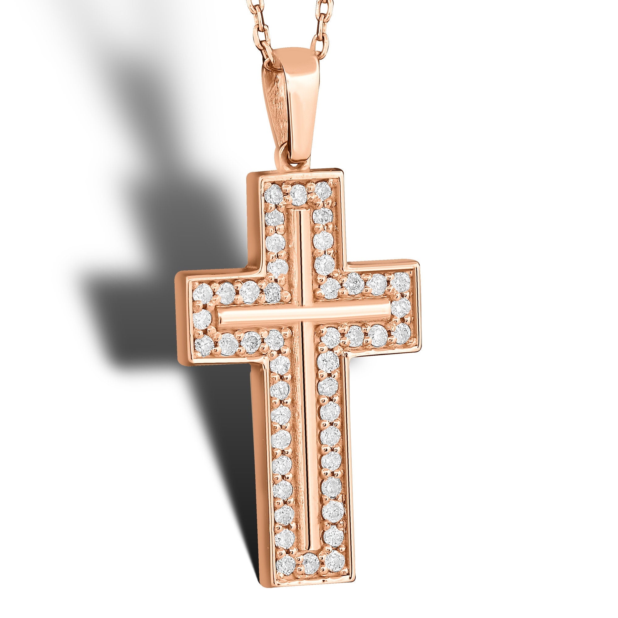 14K Gold Diamond Cross Necklace – Arvian