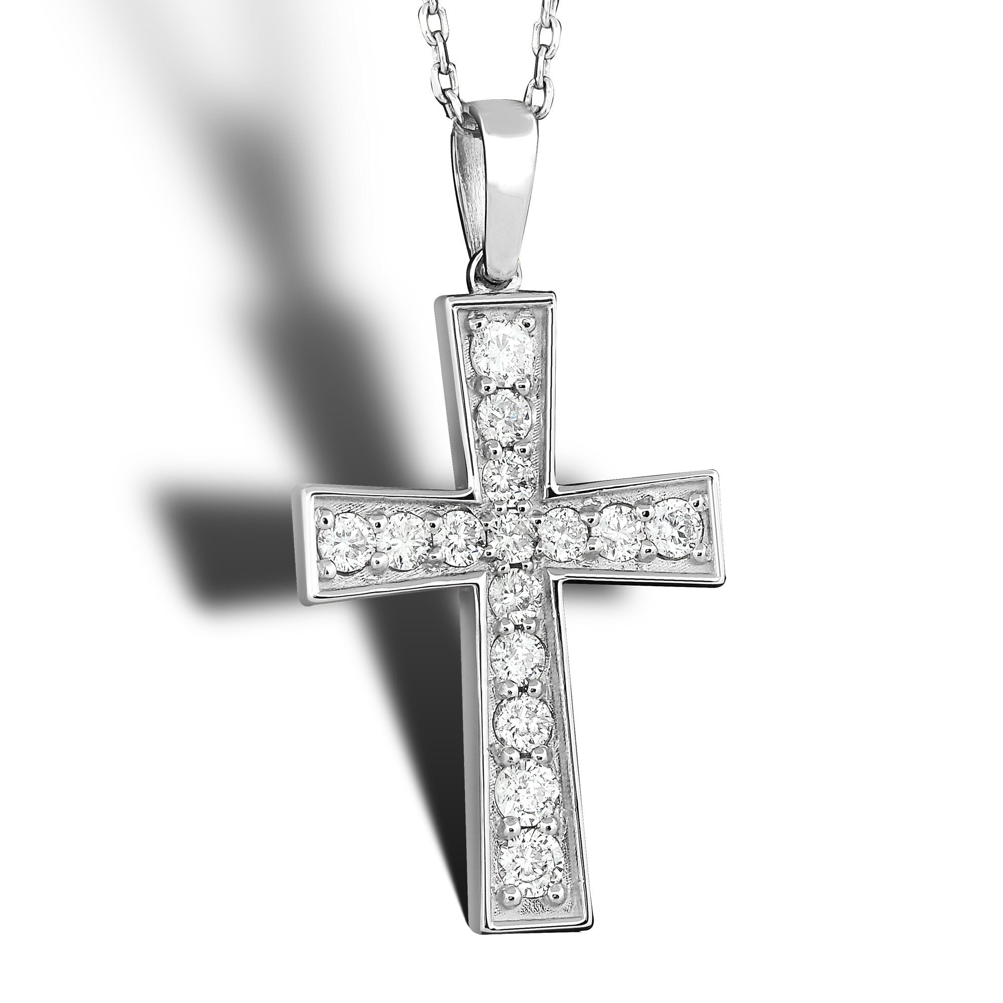 14K Gold Diamond Cross Necklace – Ovelis