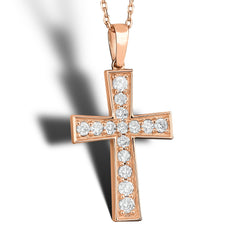 14K Gold Diamond Cross Necklace – Ovelis
