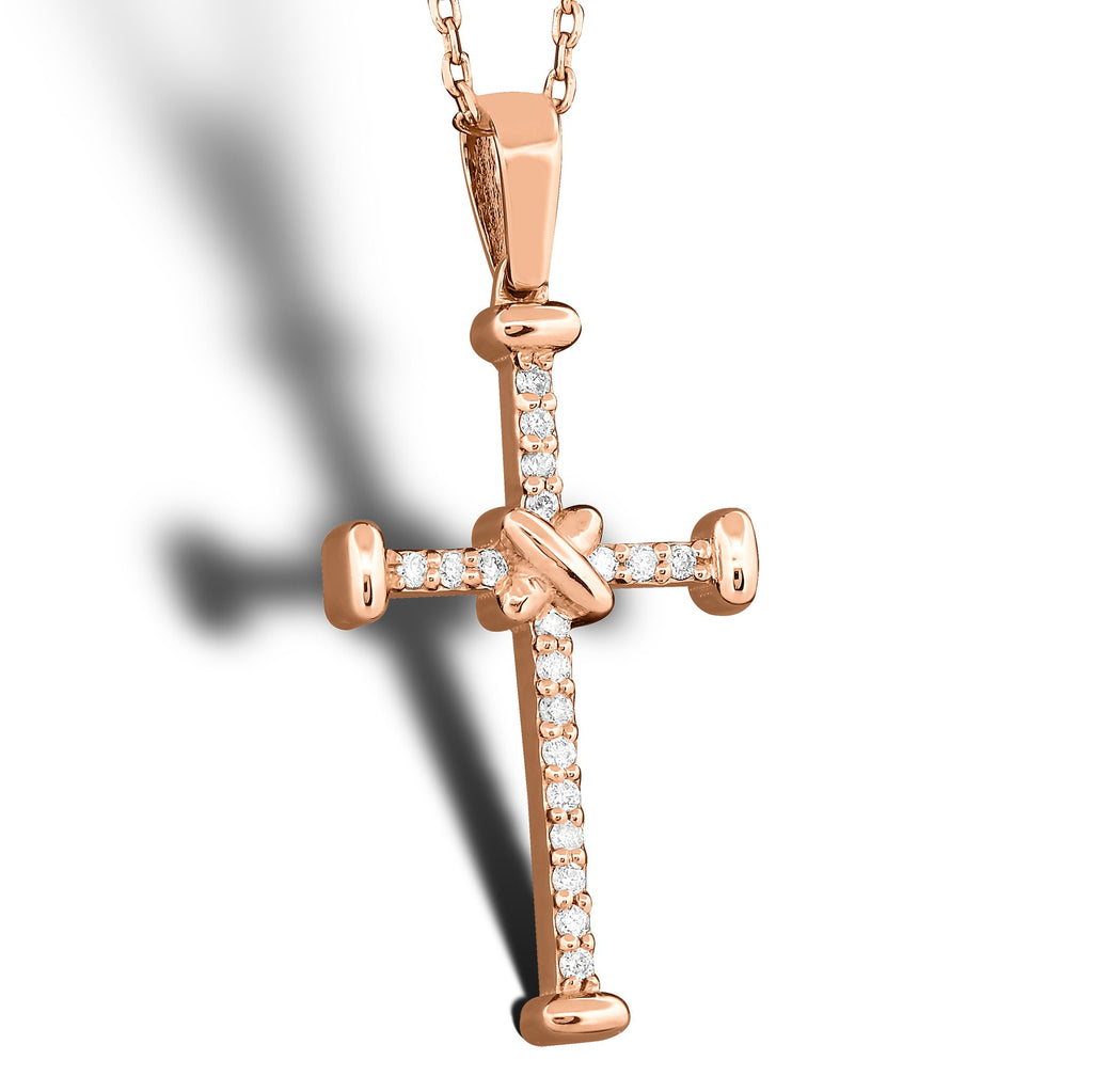 14K Gold Diamond Cross Necklace – Oravine