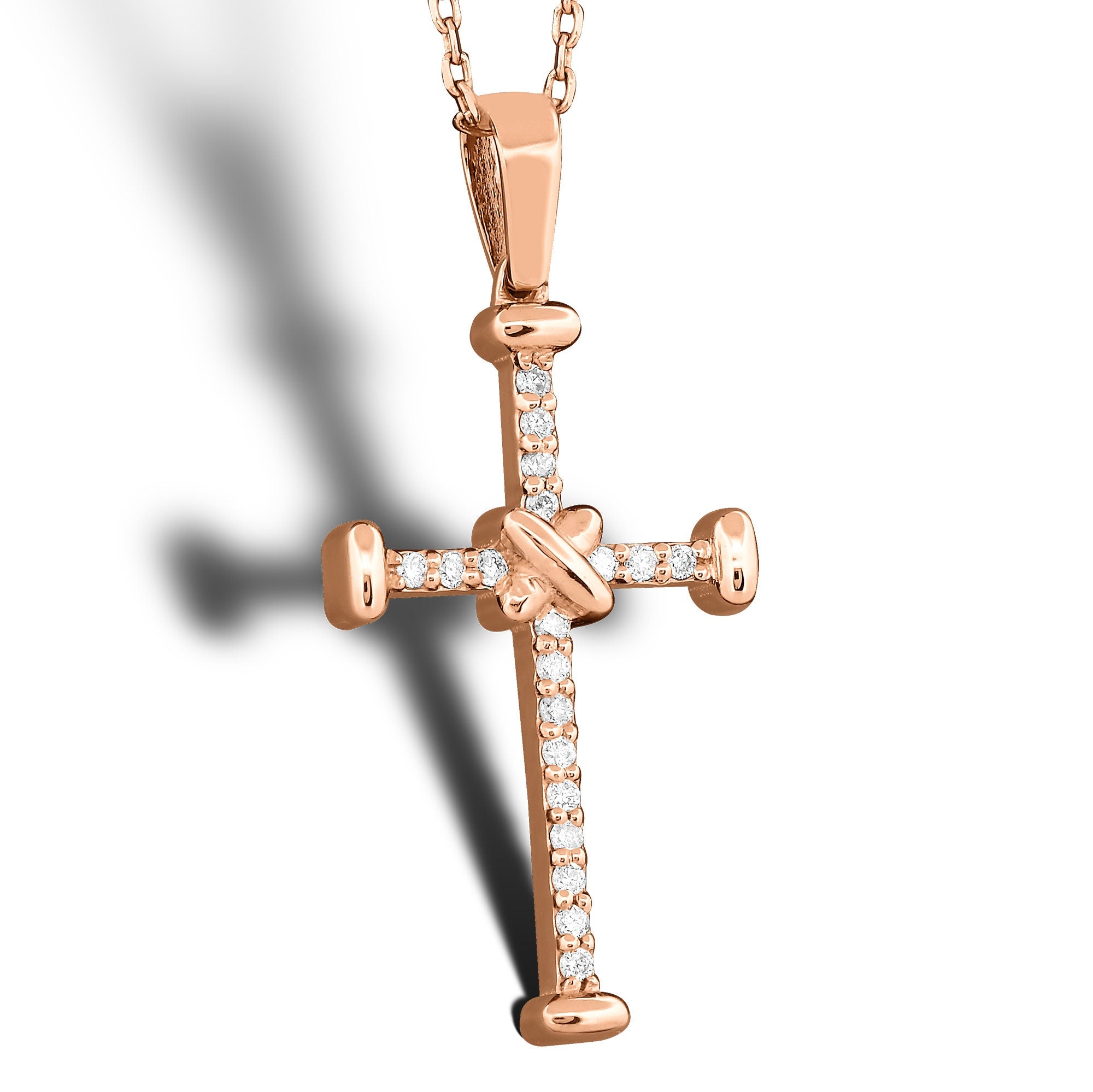 14K Gold Diamond Cross Necklace – Oravine