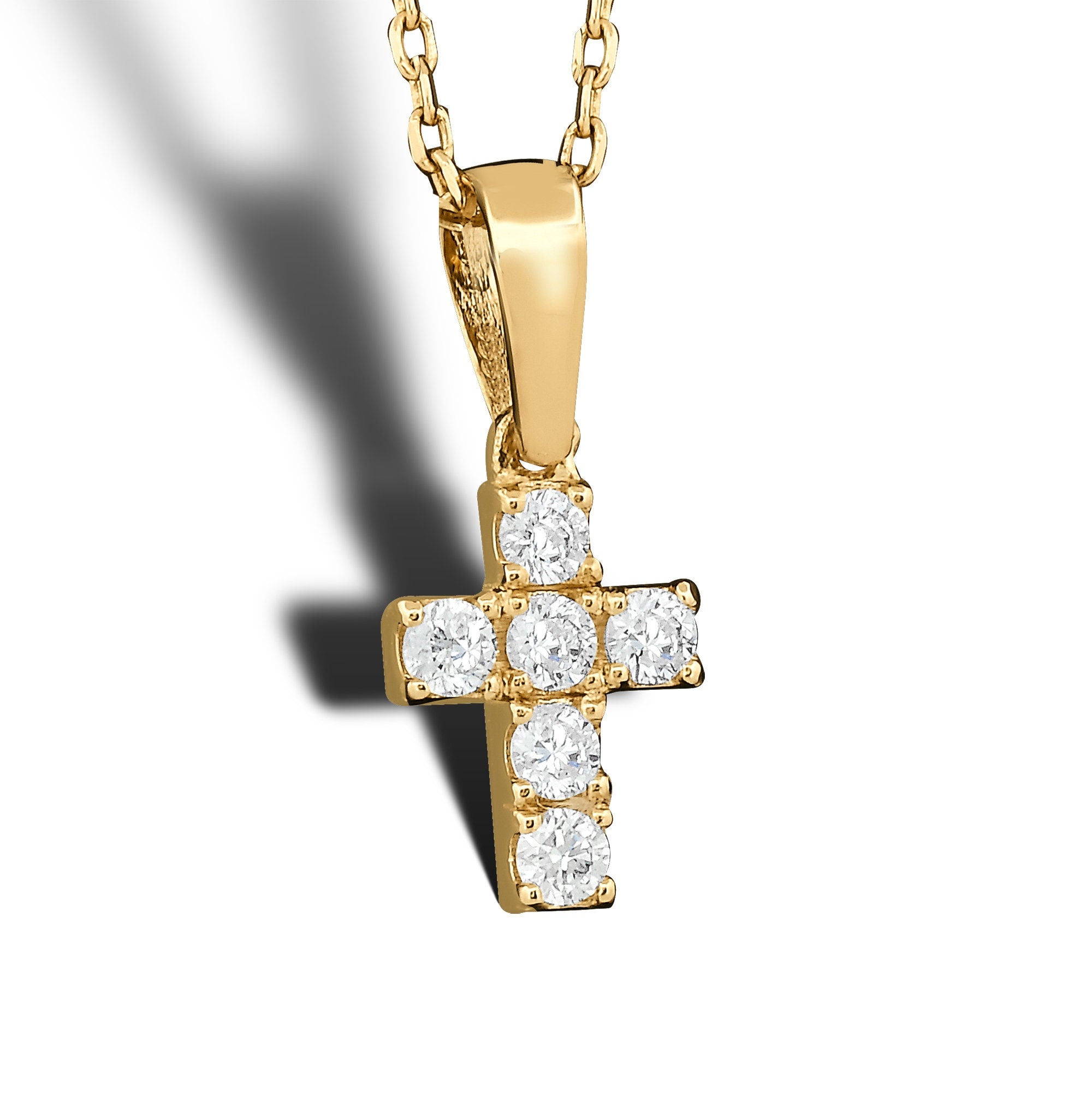 14K Gold Diamond Cross Necklace – Caedyn