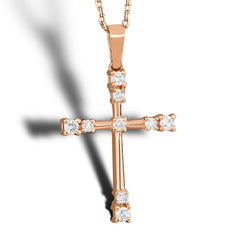 14K Gold Diamond Cross Necklace – Selvian