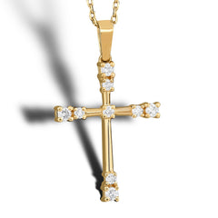 14K Gold Diamond Cross Necklace – Selvian