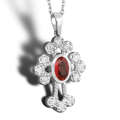14K Gold Ruby & Diamond Cross Necklace – Ruviel