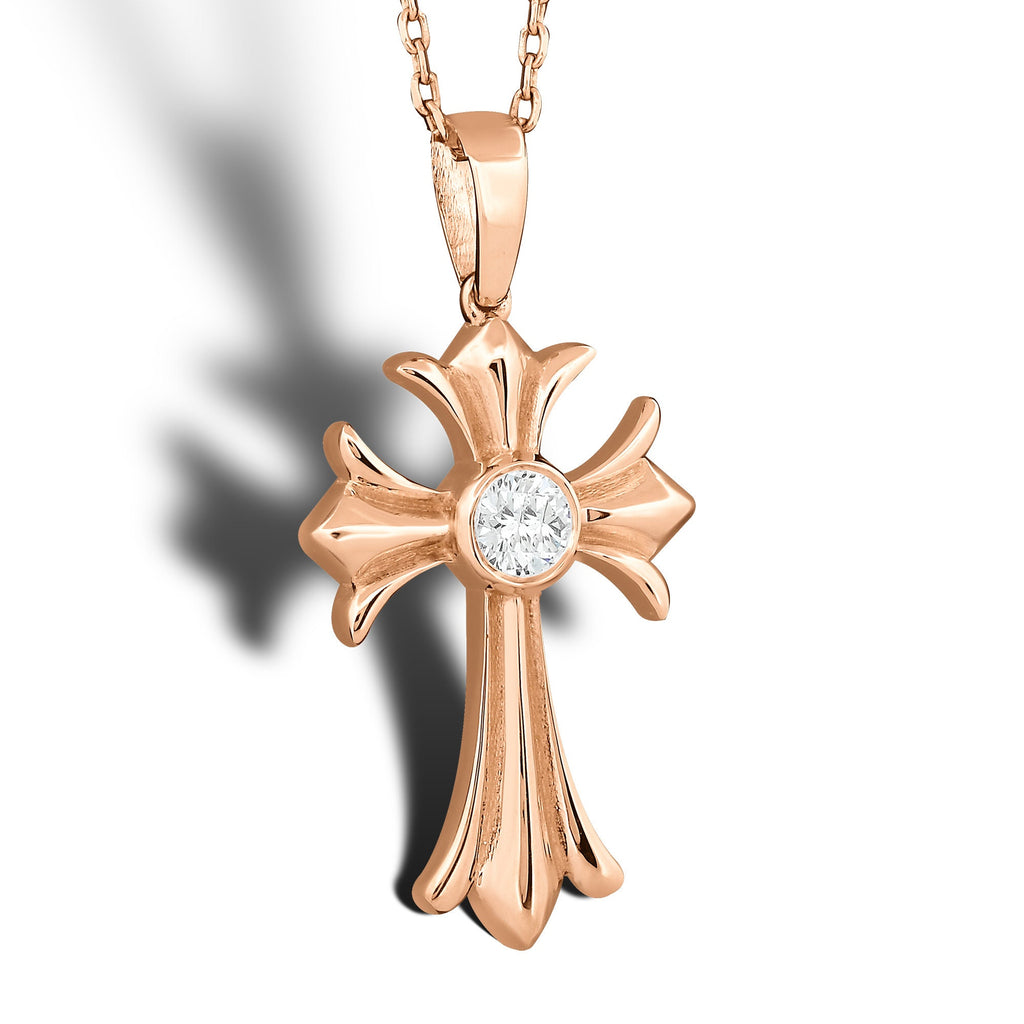 14K Gold Diamond Cross Necklace – Mirane