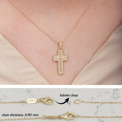 14K Gold Diamond Cross Necklace – Arvian