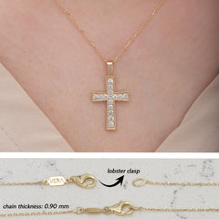 14K Gold Diamond Cross Necklace – Ovelis
