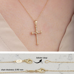 14K Gold Diamond Cross Necklace – Oravine