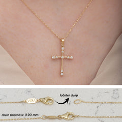 14K Gold Diamond Cross Necklace – Selvian