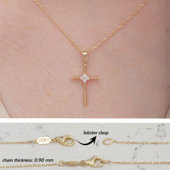 14K Gold Diamond Cross Necklace – Evelora
